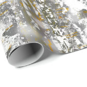 Grijze en gouden bomen cadeaupapier (Rol Hoek)