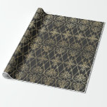 Grijze en gouden  Damask Cadeaupapier<br><div class="desc">Grijs en goudparis  vochtig verpakkingspapier.</div>