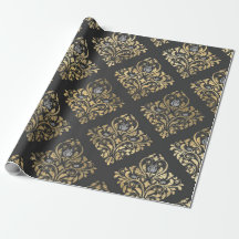 Grijze en gouden  Damask
