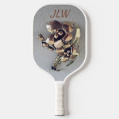 Grijze en gouden metalen Lily White Pickleball Paddle (Voorkant)