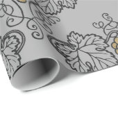 Grijze en gouden wijn cadeaupapier (Rol Hoek)