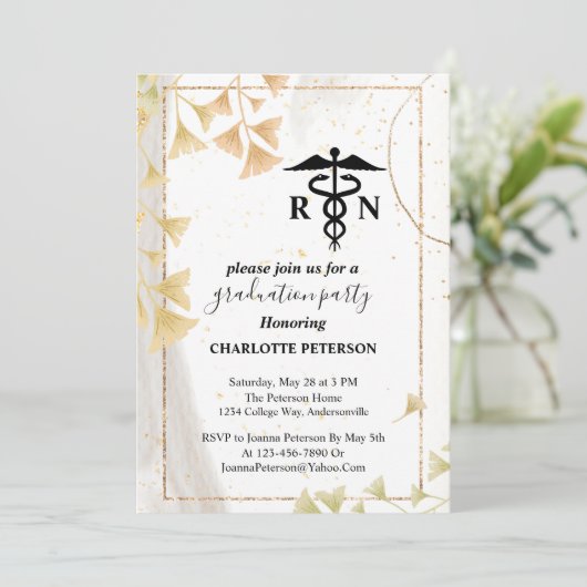 Grijze en goudhoudende Waterverf Verpleegkundepart Kaart (Staand voorkant)