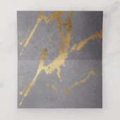 Grijze en goudkleurige receptie plaatskaartje (Binnenkant ongevouwen)