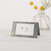 Grijze en goudkleurige receptie plaatskaartje (Achterkant)