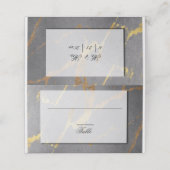 Grijze en goudkleurige receptie plaatskaartje (Buitenkant ongevouwen)