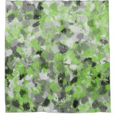 Grijze en groene schildpadballen douchegordijn (Voorkant)