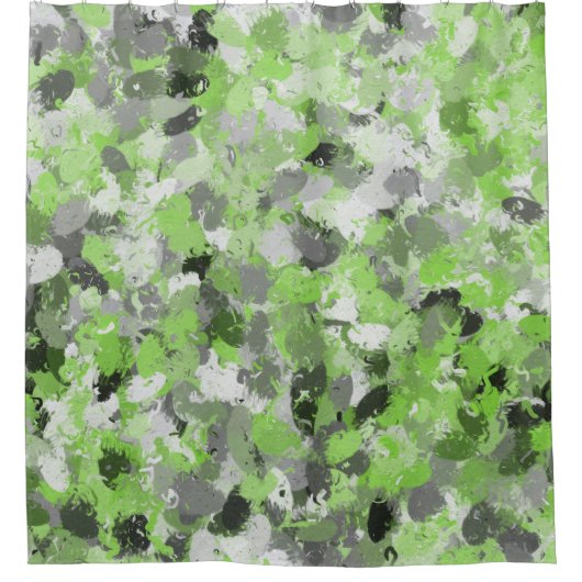 Grijze en groene schildpadballen douchegordijn (Voorkant)