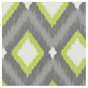 Grijze en groene tribal Ikat Chevron Stof