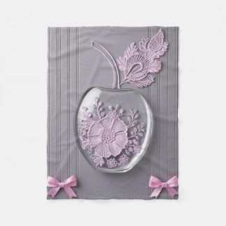 Grijze en lavendel paarse bloemen AI-kunst  Fleece Deken