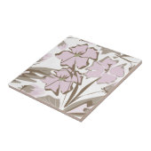 Grijze en lila bloemen. tegeltje (Zijkant)