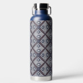 Grijze en Navy Blue Mud Cloth Geïnspireerd Waterfles (Voorkant)