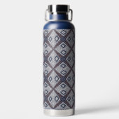 Grijze en Navy Blue Mud Cloth Geïnspireerd Waterfles (Achterkant)