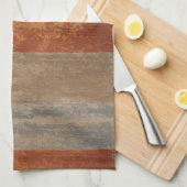 Grijze en Oranje Ombre Striped Theedoek (Quarter Fold)