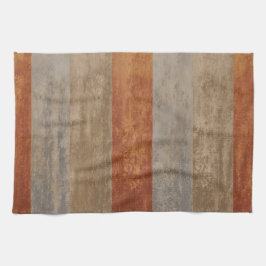 Grijze en Oranje Ombre Striped Theedoek