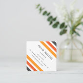 Grijze en oranje retrorectoren, wit diagonaal vierkante visitekaartje (Staand voorkant)