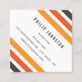 Grijze en oranje retrorectoren, wit diagonaal vierkante visitekaartje (Voorkant)