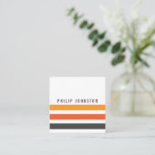 Grijze en oranje retrores wit vierkante visitekaartje (Staand voorkant)