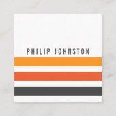 Grijze en oranje retrores wit vierkante visitekaartje (Voorkant)