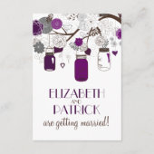 Grijze en paarse bloemige Mason-potten Ontvangstka Informatiekaartje (Achterkant)