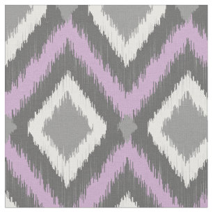 Grijze en Paarse Tribal Ikat Chevron Stof