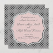 Grijze en perzikkleurige huwelijksuitnodiging kaart (Voorkant / Achterkant)