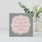 Grijze en perzikkleurige huwelijksuitnodiging kaart (Staand voorkant)