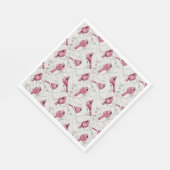 Grijze en rode kerstkardinaalvogels servet (Hoek)