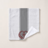 Grijze en rode koningsbijen gestreept bad handdoek (Wasdoekje)