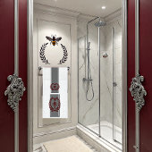 Grijze en rode koningsbijen gestreept bad handdoek