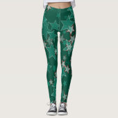 Grijze en rode sterren leggings (Voorkant)