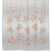 Grijze en Roos goudschilden | Kustkust Douchegordijn (Voorkant)