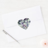 Grijze en roze bloemen hart sticker (Envelop)