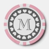 Grijze en roze bruiloft poker chips | Aangepaste t (Voorkant)