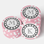 Grijze en roze bruiloft poker chips | Aangepaste t (Opstapeling)