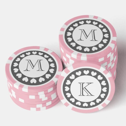Grijze en roze bruiloft poker chips | Aangepaste t (Opstapeling)