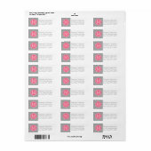 Grijze en roze Chevrons met aangepast monogram Etiket (Full Sheet)