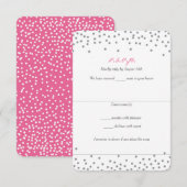 Grijze en roze Confetti Stippen RSVP-kaarten RSVP Kaartje (Voorkant / Achterkant)
