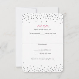 Grijze en roze Confetti Stippen RSVP-kaarten RSVP Kaartje