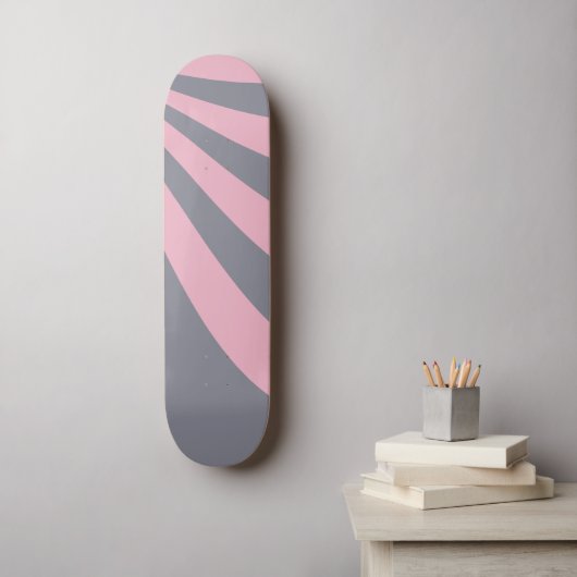 Grijze en roze golf persoonlijk skateboard (Muurkunst)