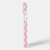 Grijze en Roze Hartjes Mobiele Telefoon Hoesje Val (Achterkant / Links)
