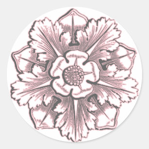 Grijze en roze kathedraal Vlaamse Sticker