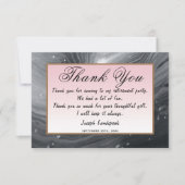 Grijze en roze marmervervroeging Dank je wel Notitiekaartje (Voorkant)