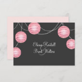 Grijze en roze partijlampions RSVP (Voorkant / Achterkant)