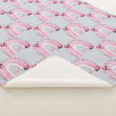 Grijze en roze regenbogen en Ladybugs-Baby Sherpa Deken (3/4)