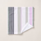Grijze en roze verticale strepen. bad handdoek (Wasdoekje)