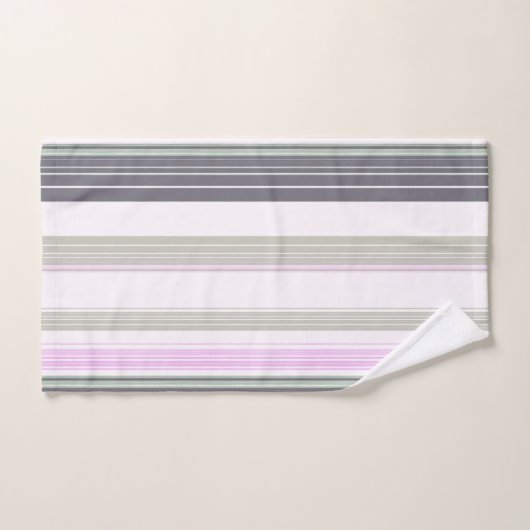 Grijze en roze verticale strepen. bad handdoek (Handdoek)