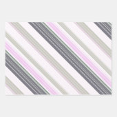 Grijze en roze verticale strepen. inpakpapier vel (Voorkant 2)