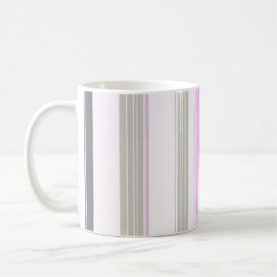 Grijze en roze verticale strepen. koffiemok
