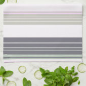 Grijze en roze verticale strepen. theedoek (Gevouwen)