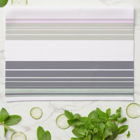 Grijze en roze verticale strepen. theedoek (Gevouwen)